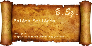 Balázs Szilárda névjegykártya
